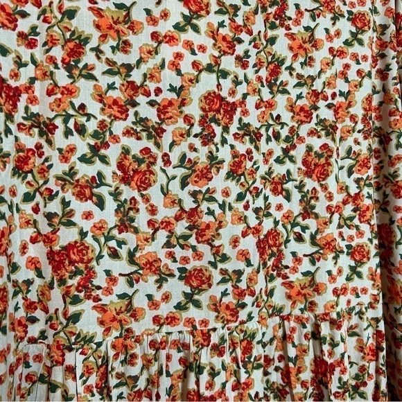 Woman Within Boho Floral & Leaf Print Lightweight Button Down Tunic Top NWT - Picture 5 of 16